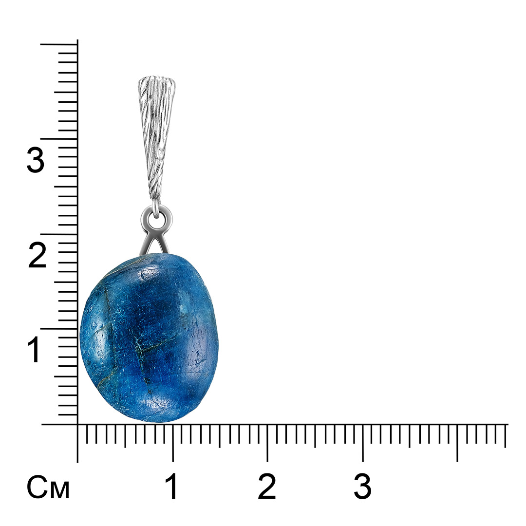 Серебряная подвеска 925 пробы; оксидирование; вставки 1 Апатит;