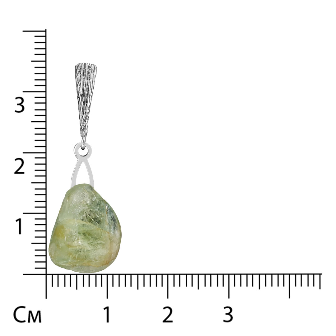 Серебряная подвеска 925 пробы; оксидирование; вставки 1 Гелиодор;