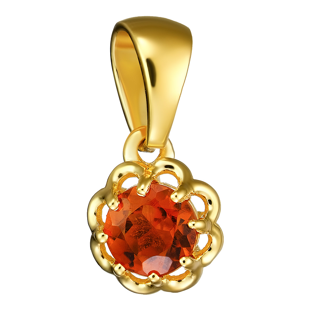 Серебряная подвеска 925 пробы; вставки 1 Цитрин мадейра 0,45ct;