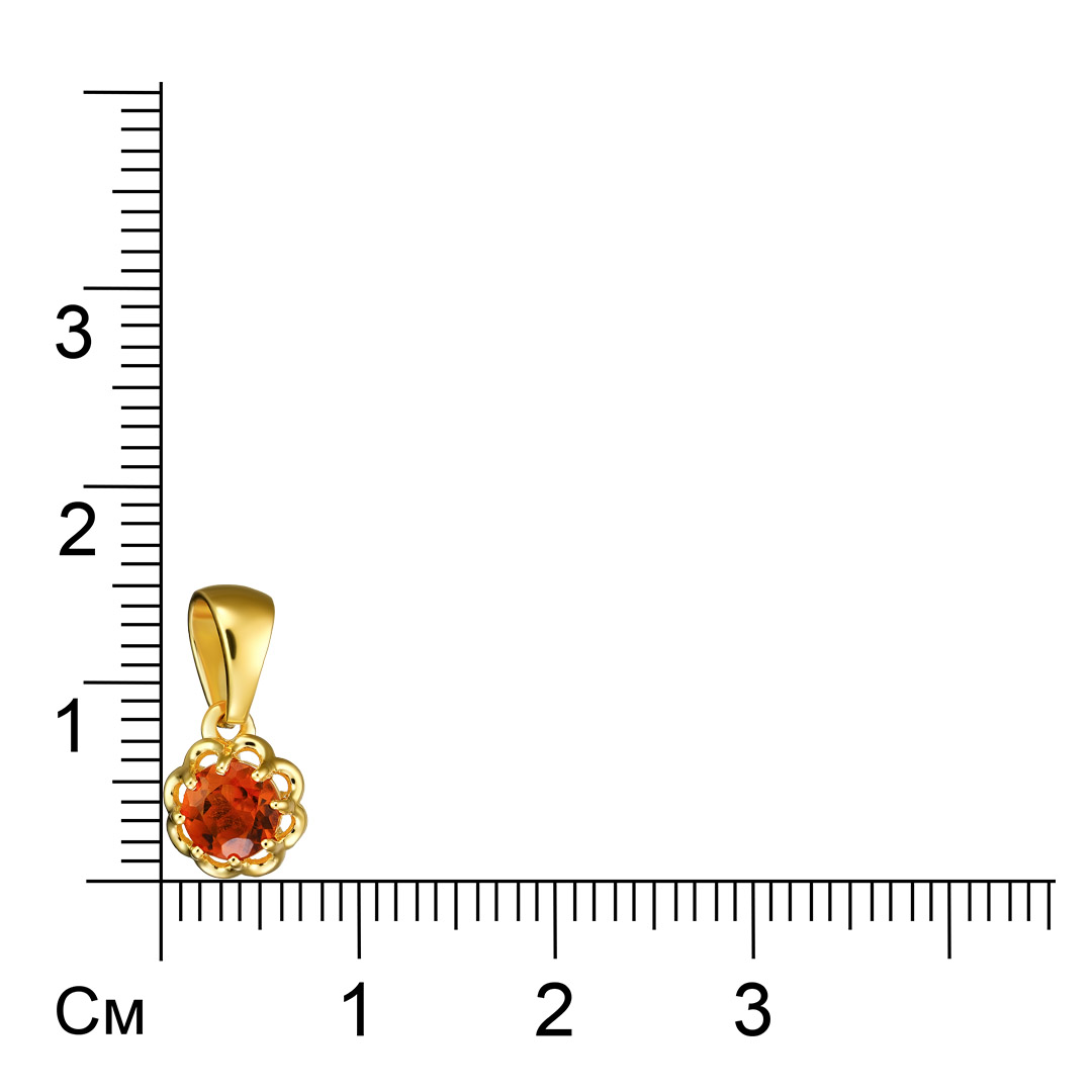 Серебряная подвеска 925 пробы; вставки 1 Цитрин мадейра 0,45ct;