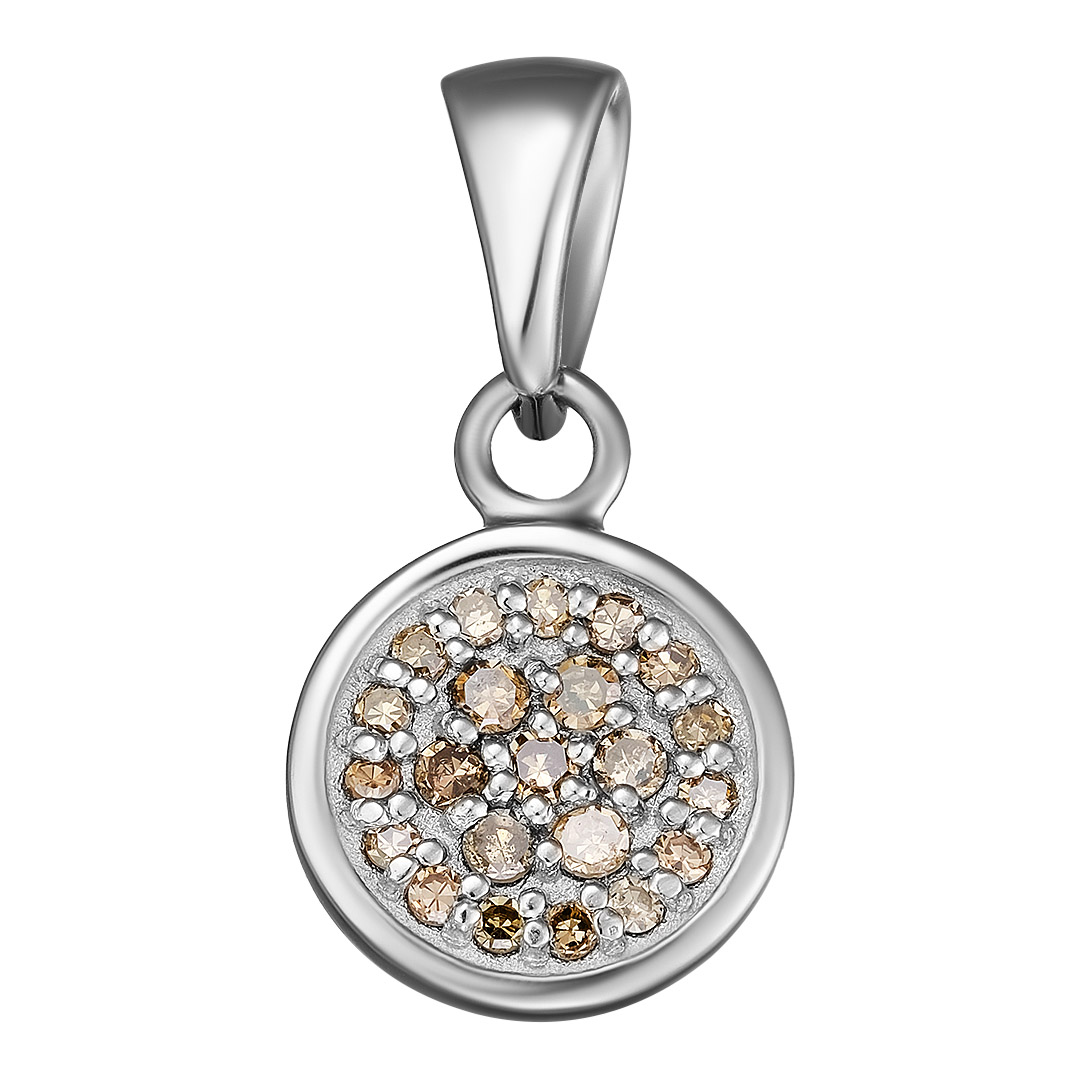 Серебряная подвеска 925 пробы; вставки 22 Бр.Кр-17 0,19ct 4/4;