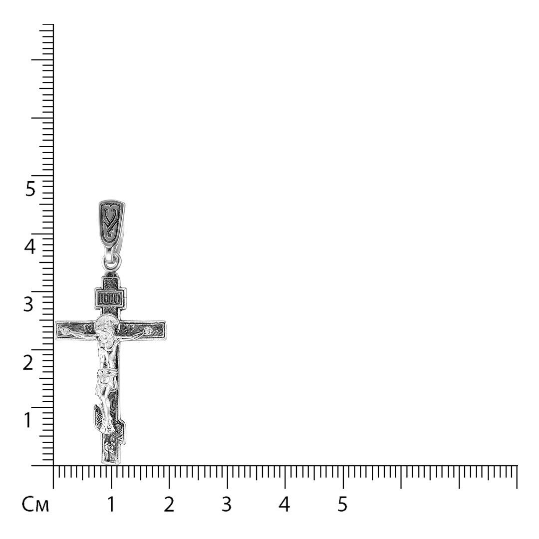 Серебряная подвеска-крест 925 пробы; оксидирование;