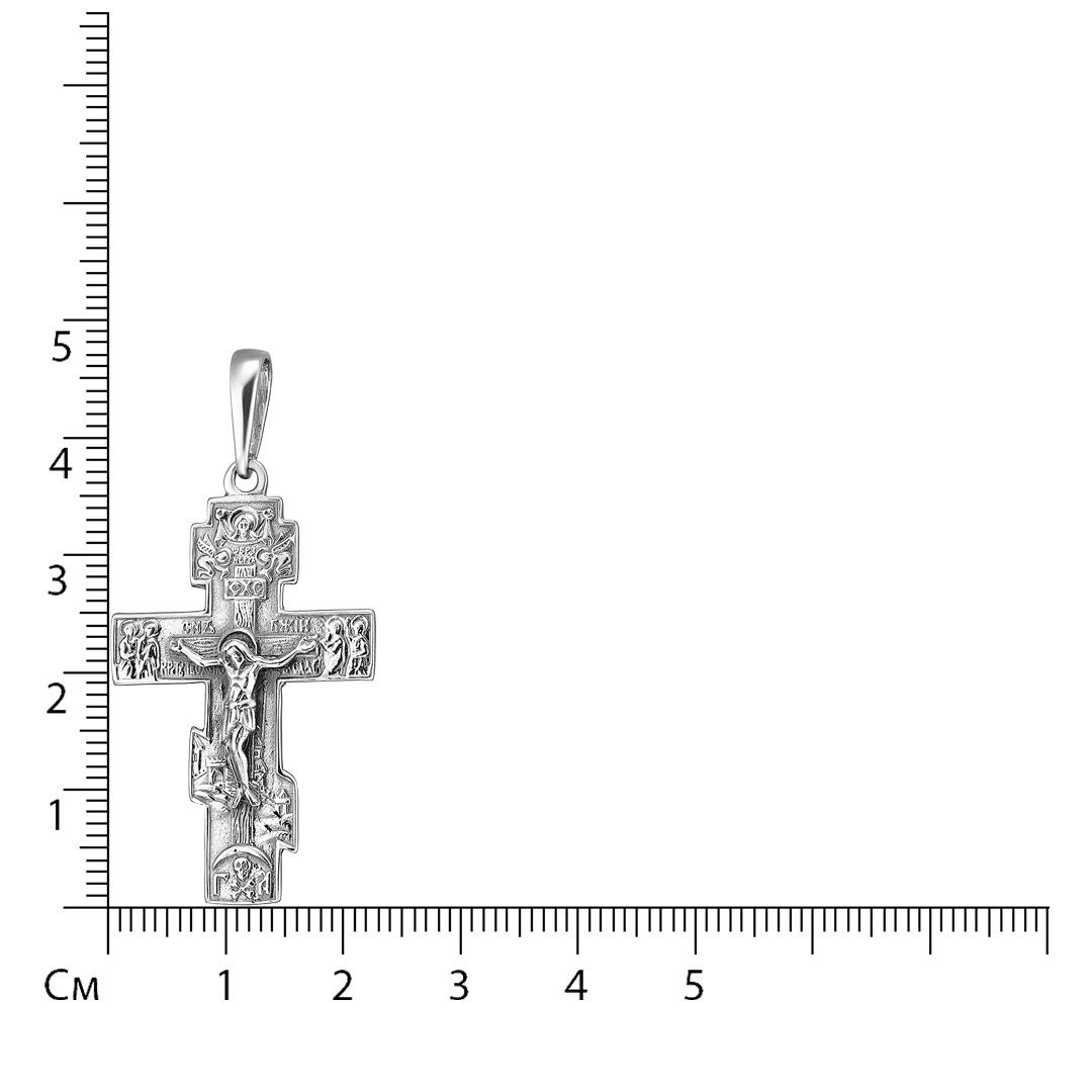 Серебряная подвеска-крест 925 пробы; оксидирование;