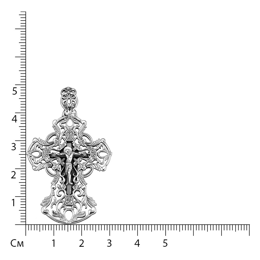 Серебряная подвеска-крест 925 пробы; оксидирование;