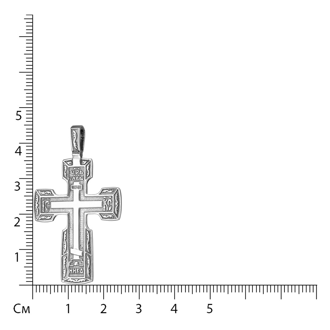 Серебряная подвеска-крест 925 пробы; оксидирование;