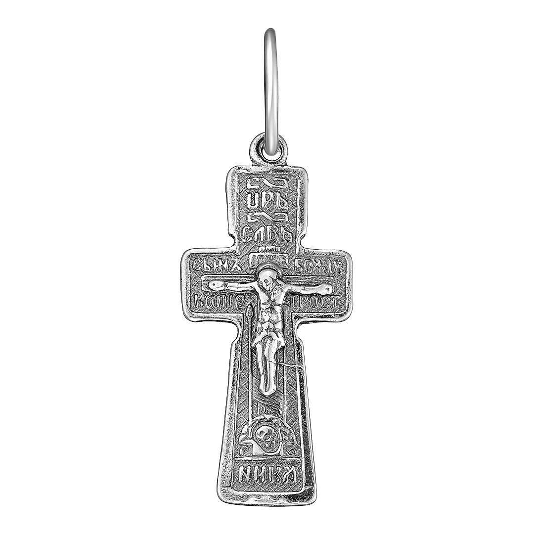 Серебряная подвеска-крест 925 пробы; оксидирование;