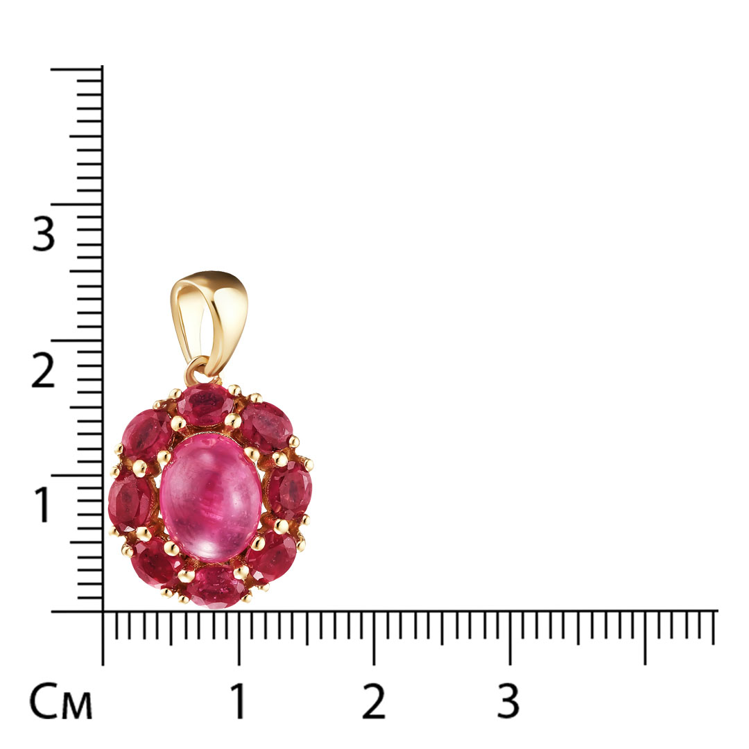 Серебряная подвеска 925 пробы; вставки 9 Рубин F/2 4,94 ct;