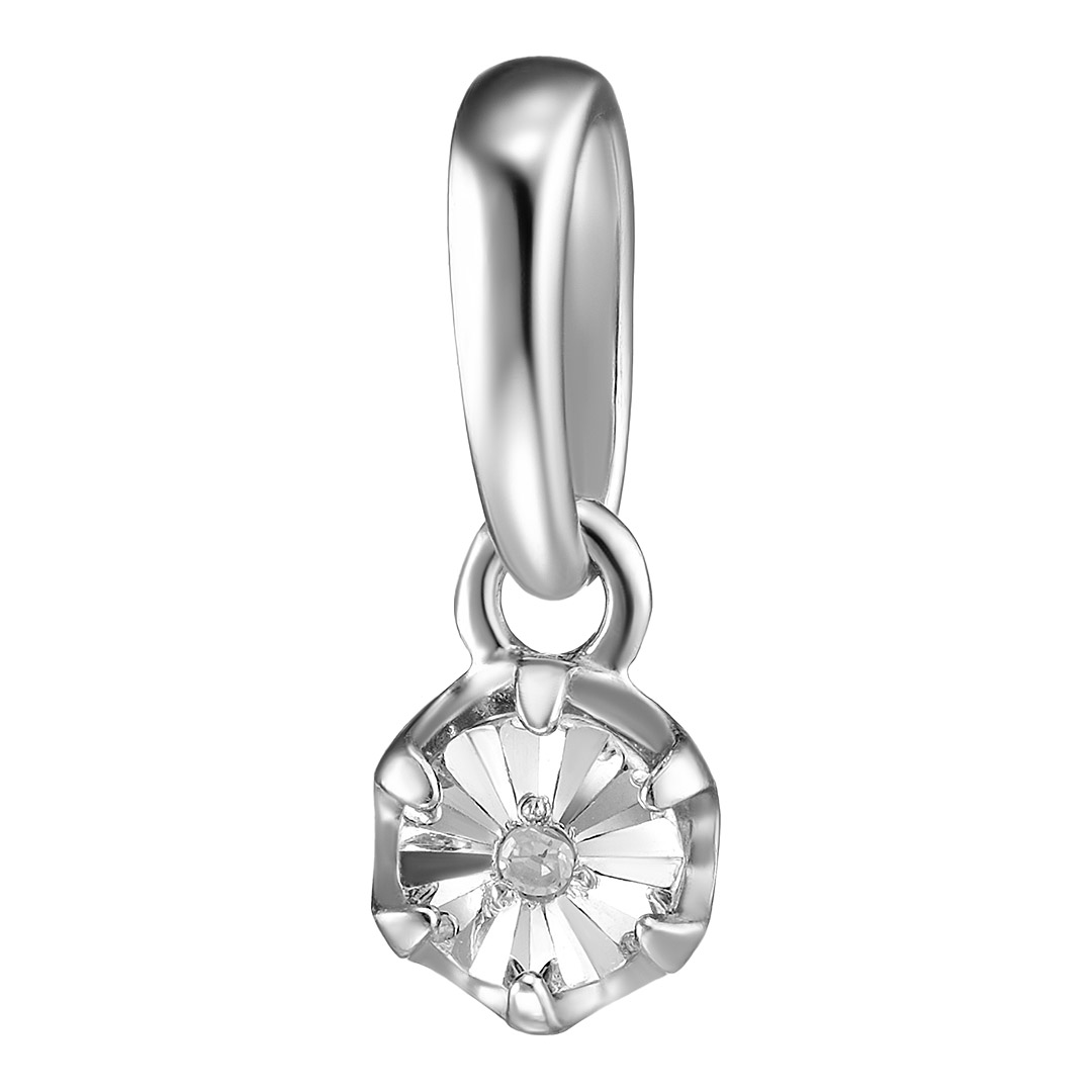 Серебряная подвеска 925 пробы; с алмазной обработкой; вставки 1 Бр.Кр-17 0,004 2/3