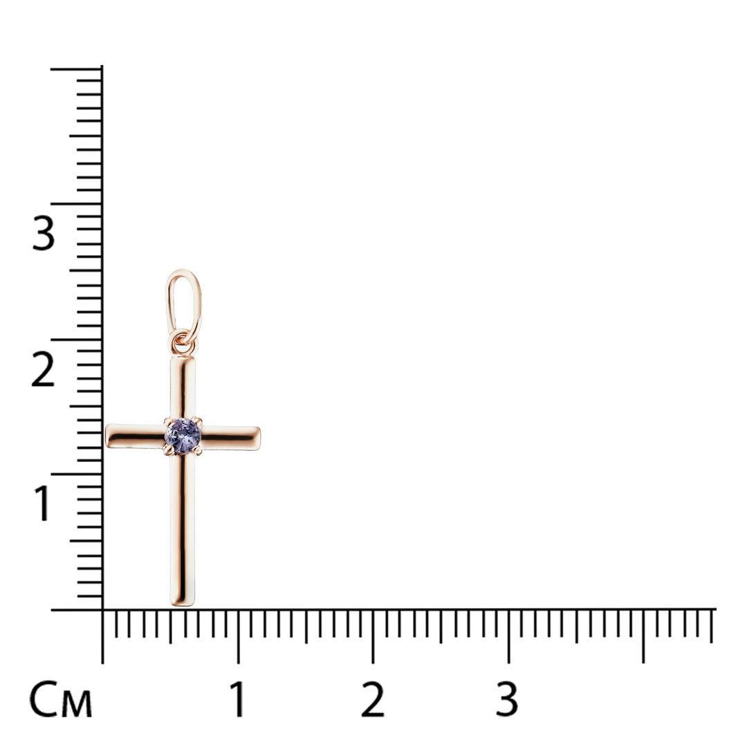 Серебряная подвеска-крест с танзанитом
