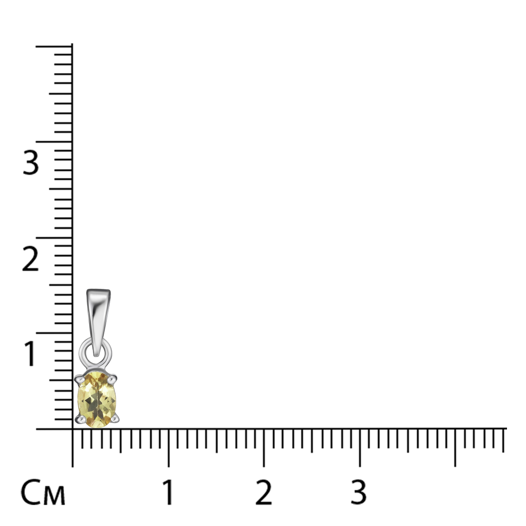 Серебряная подвеска 925 пробы; вставки 1 Гелиодор 0,4 ct;