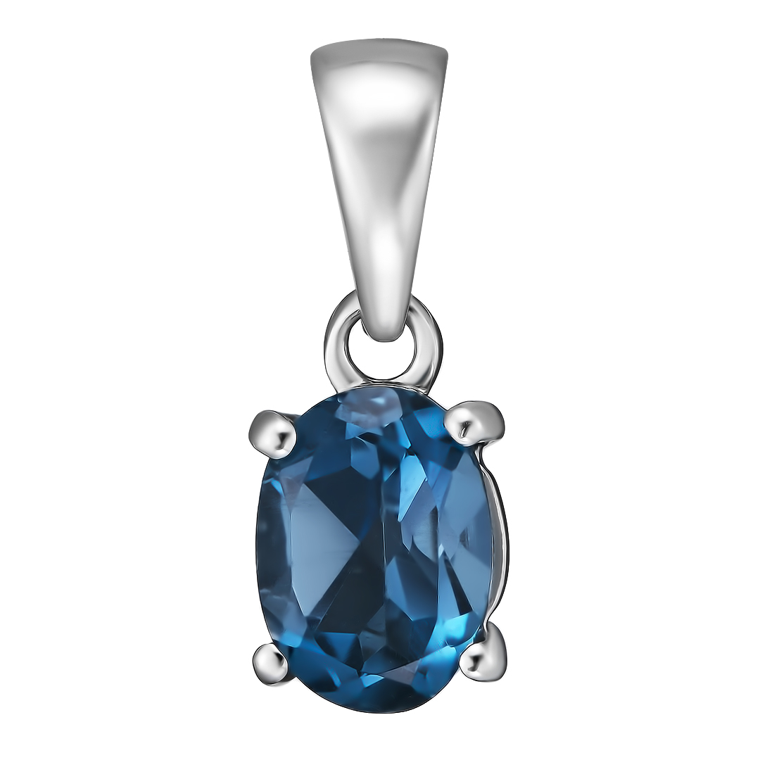Серебряная подвеска 925 пробы; вставки 1 Топаз Лондон 1,47 ct;