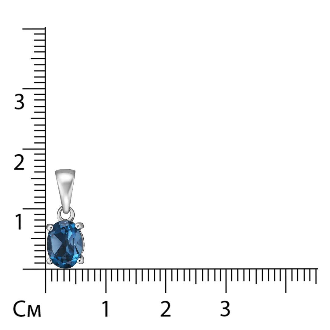 Серебряная подвеска 925 пробы; вставки 1 Топаз Лондон 1,47 ct;