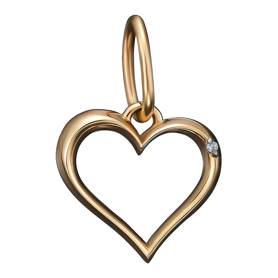 Подвеска из золота с бриллиантом "Сердце"