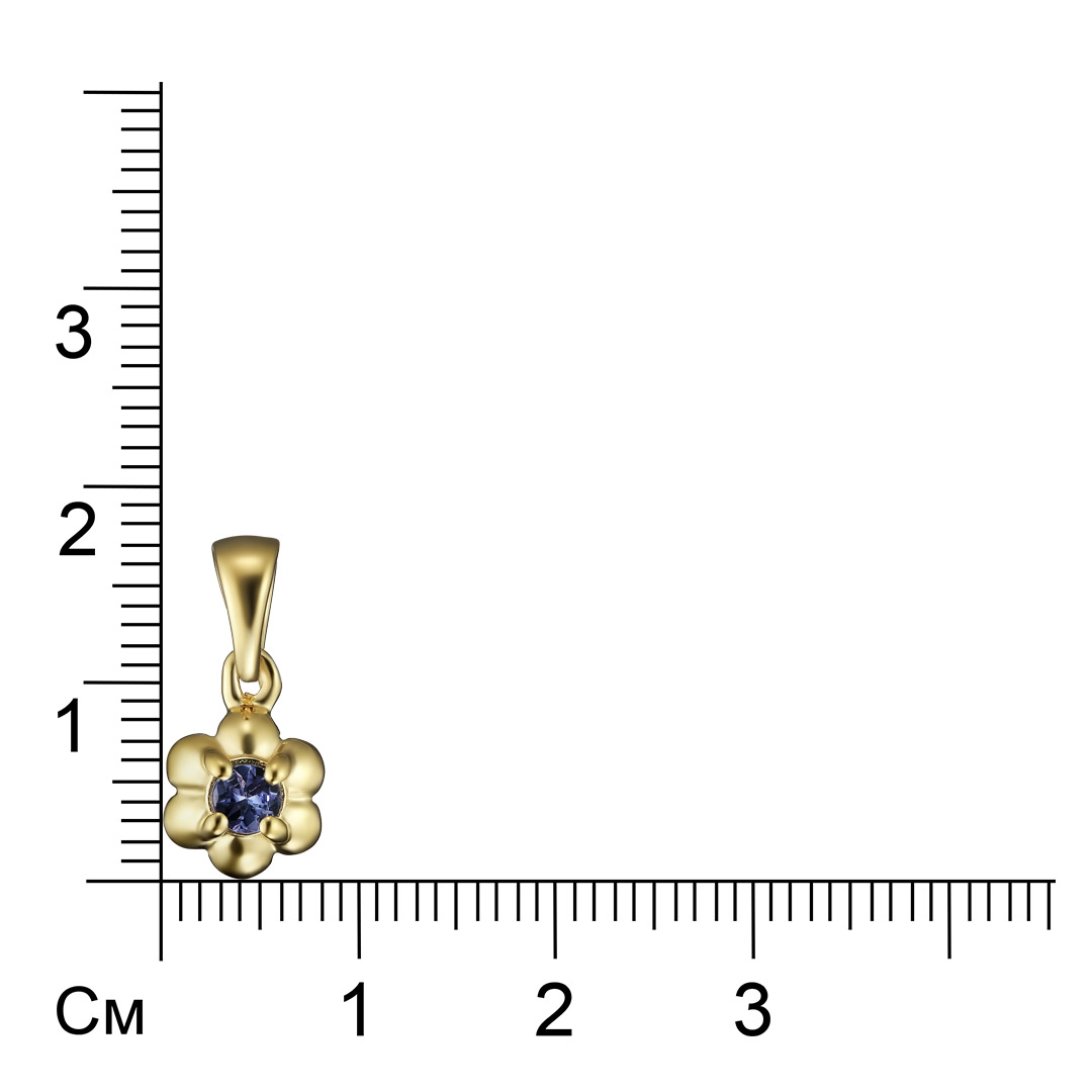 Серебряная подвеска с танзанитом "Цветок"