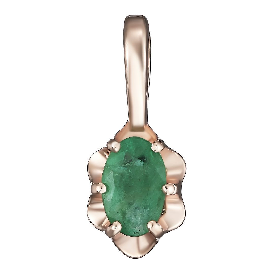 Серебряная подвеска 925 пробы; вставки 1 Изумруд F 3/3 0,424