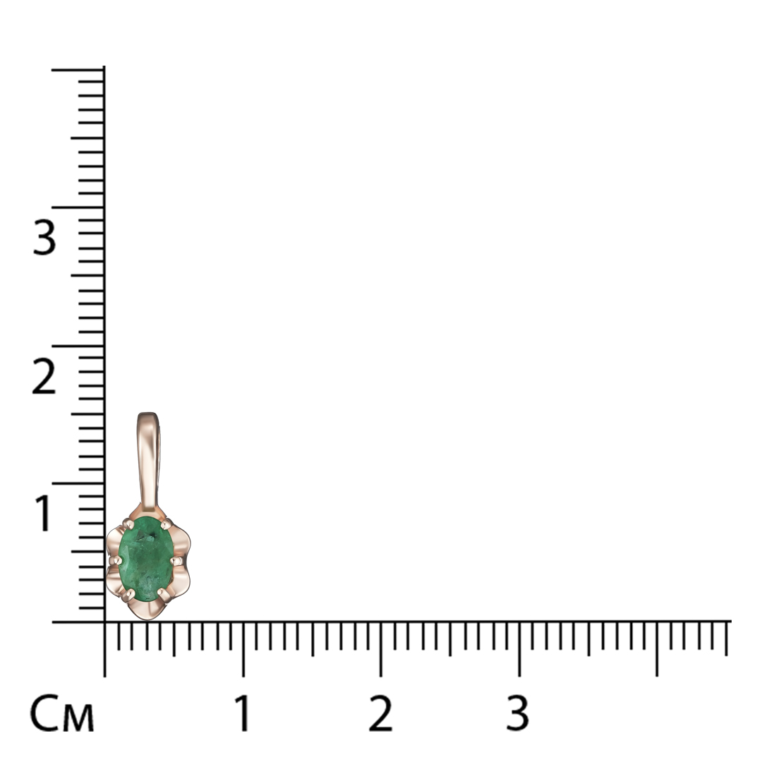 Серебряная подвеска 925 пробы; вставки 1 Изумруд F 3/3 0,424