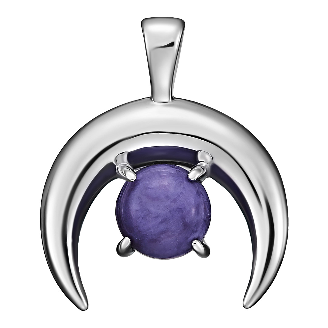 Серебряная подвеска 925 пробы; вставки 1 Чароит;