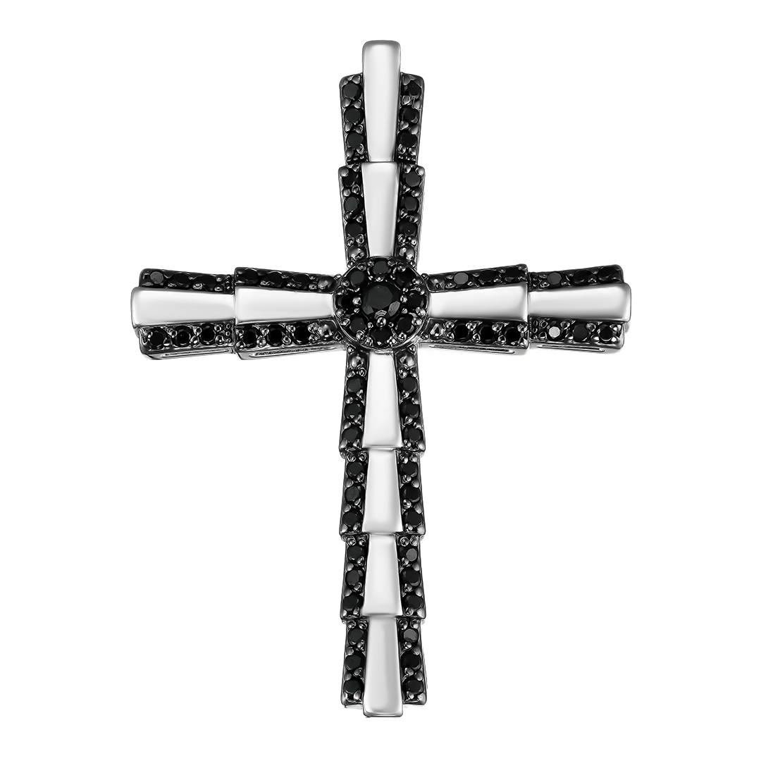 Серебряная подвеска-крест со шпинелью