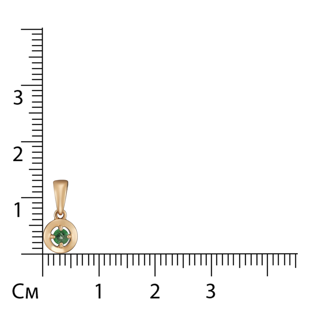 Серебряная подвеска 925 пробы; вставки 1 Изумруд 0,099 3/3