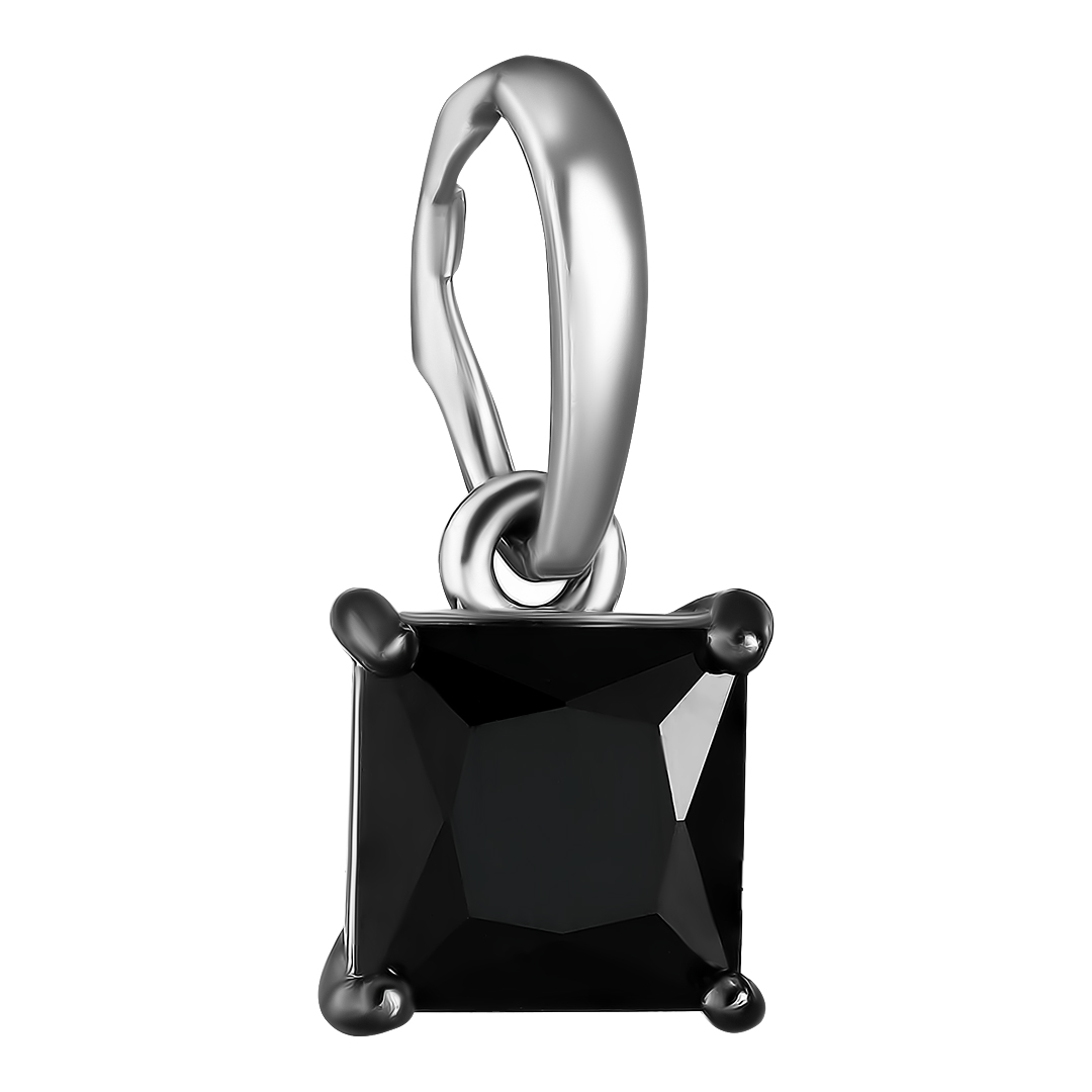 Серебряная подвеска 925 пробы; с чернением; вставки 1 Шпинель черн.;