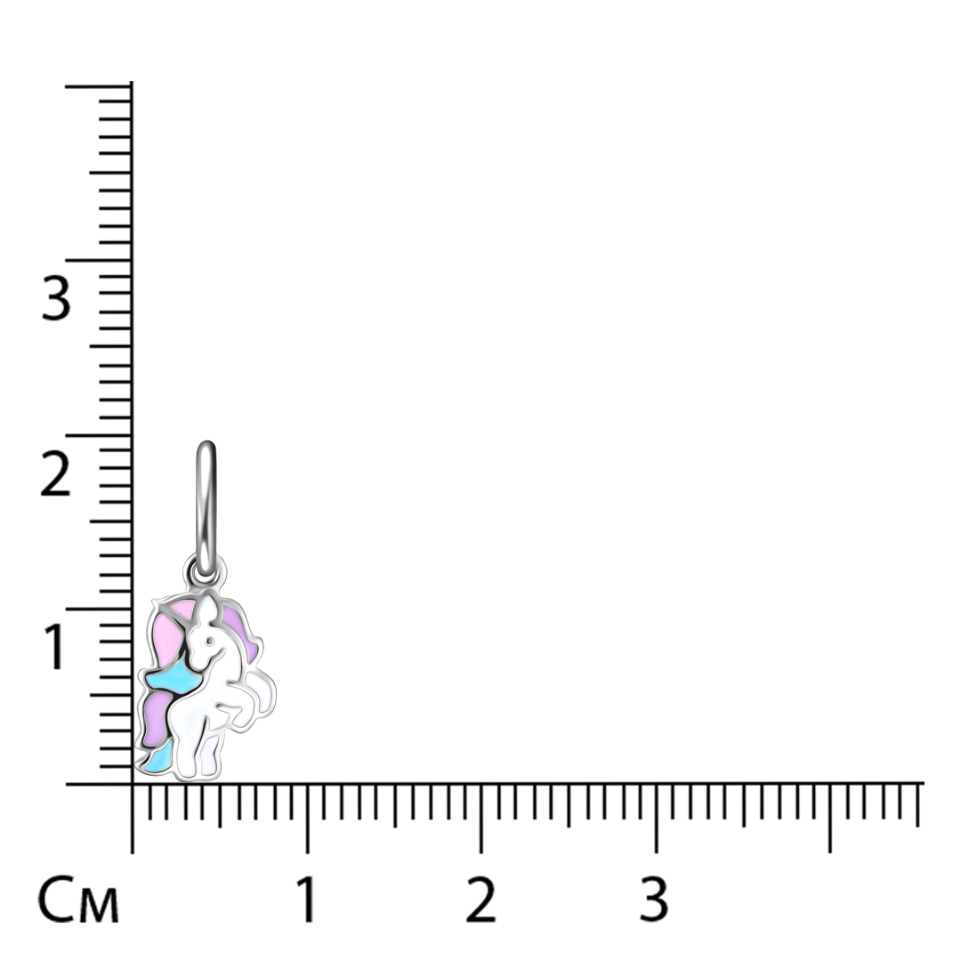 Серебряная подвеска с эмалью "Единорог"
