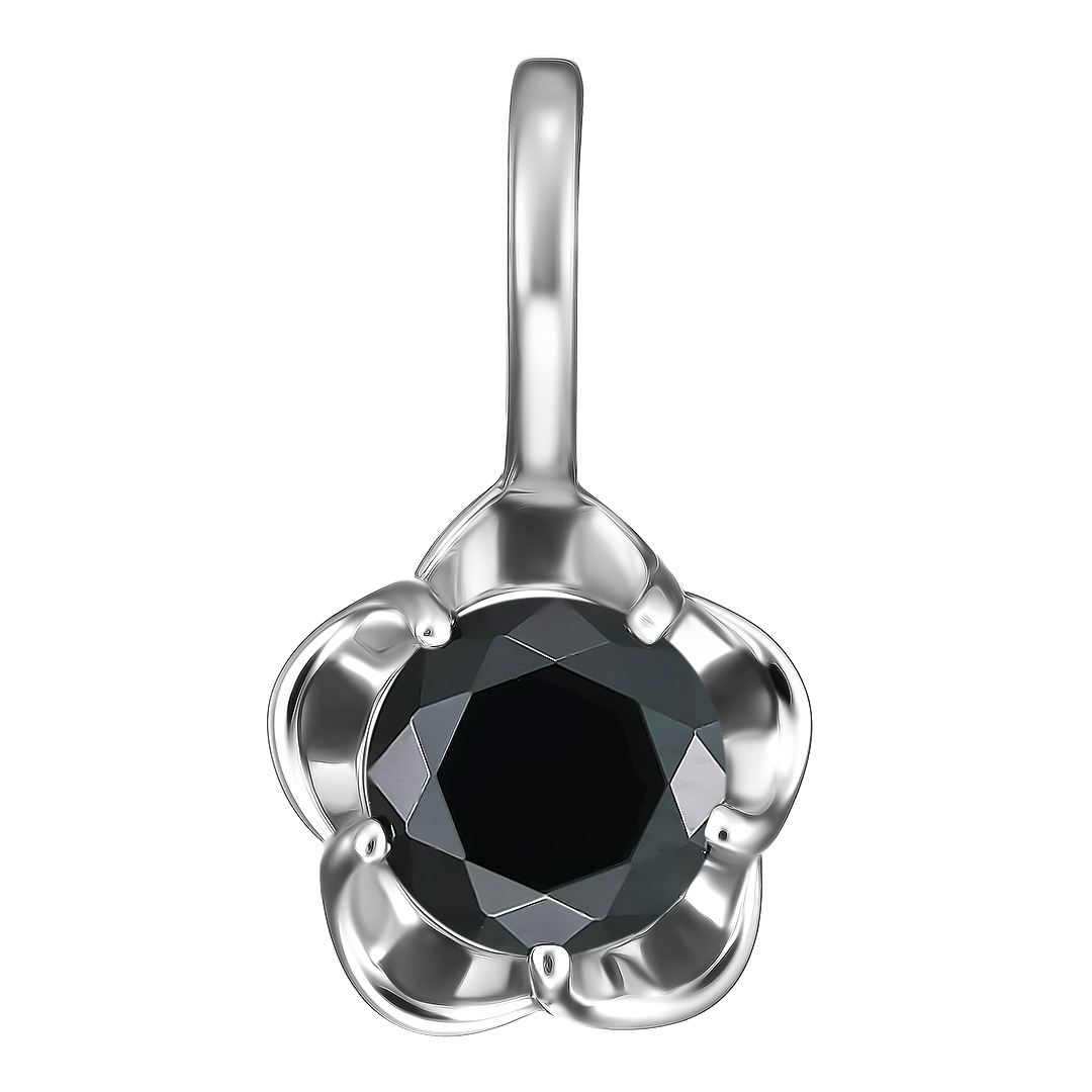 Серебряная подвеска 925 пробы; вставки 1 Шпинель черн.;