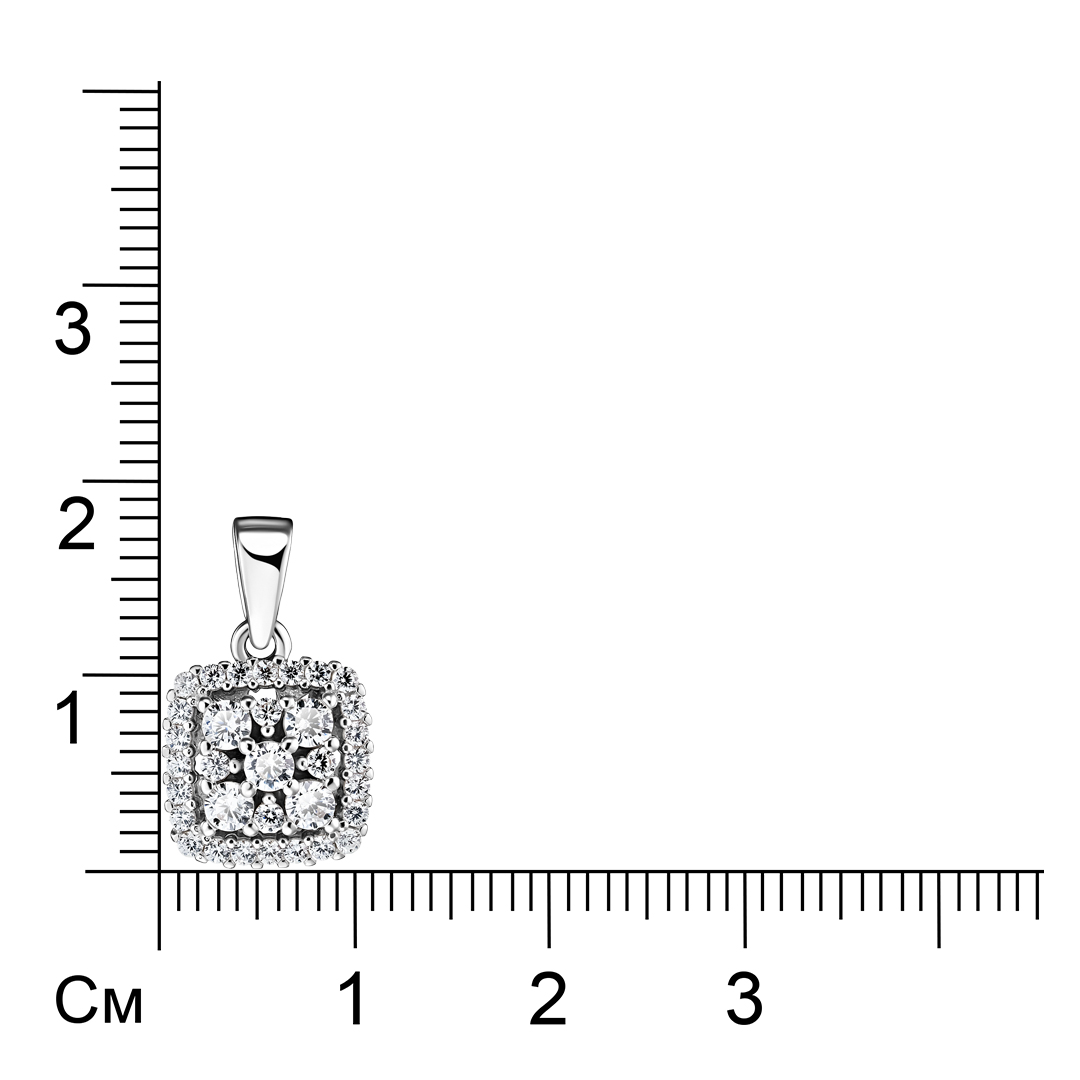 Серебряная подвеска 925 пробы; вставки 33 Фианит бесцв.;