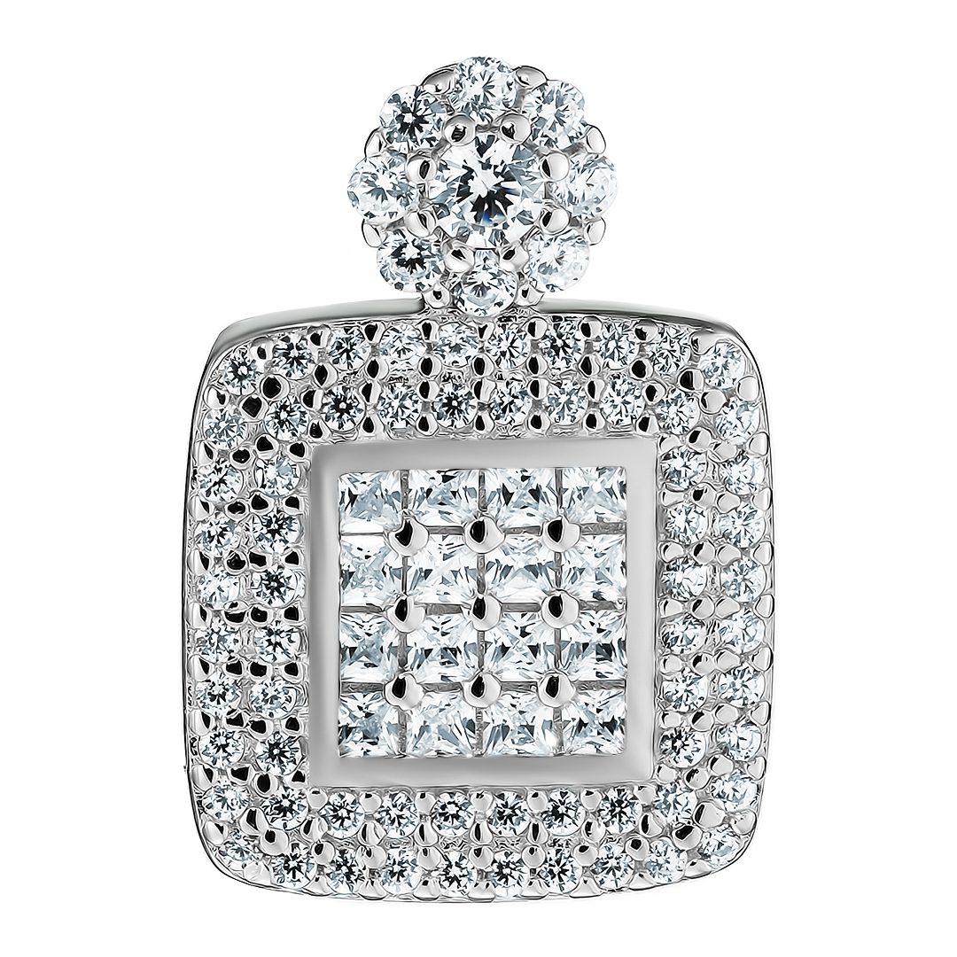 Серебряная подвеска 925 пробы; вставки 89 Фианит бесцв.;