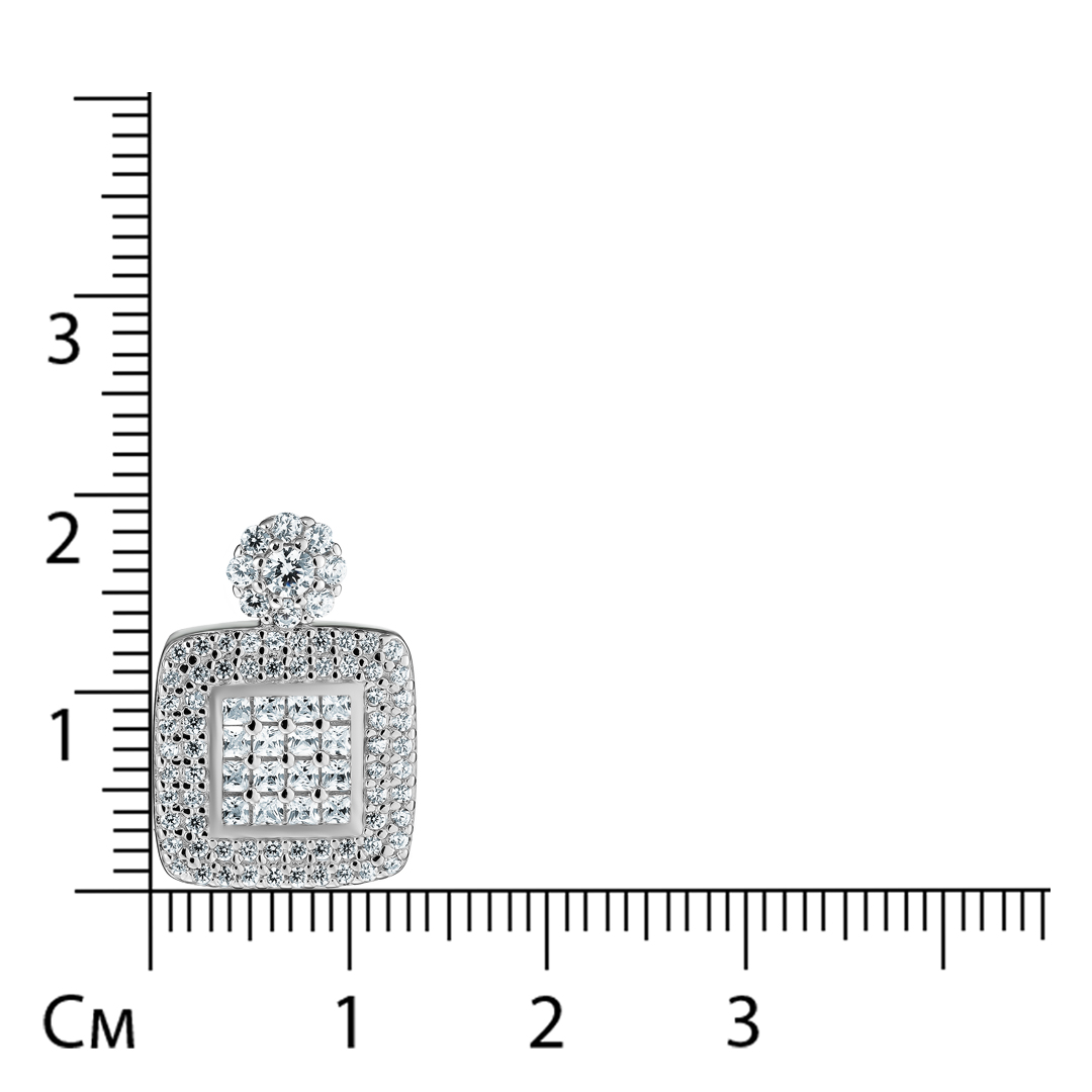 Серебряная подвеска 925 пробы; вставки 89 Фианит бесцв.;
