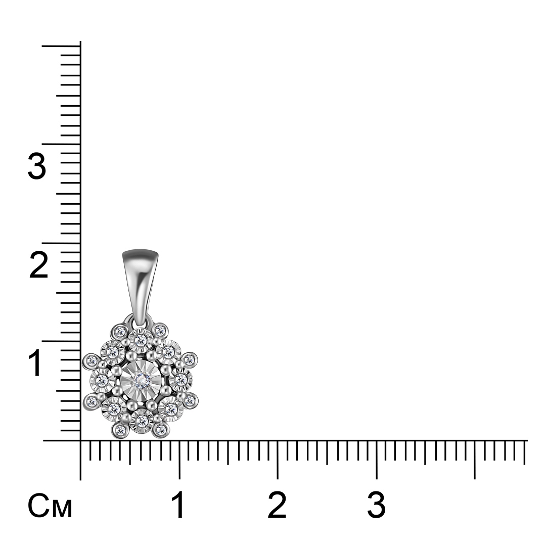 Серебряная подвеска с бриллиантами