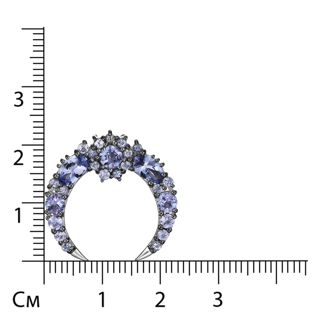 Серебряная подвеска 925 пробы; вставки 26 Танзанит 2,05 ct;