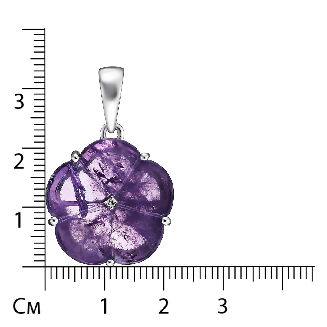 Серебряная подвеска с аметистом "Цветок"