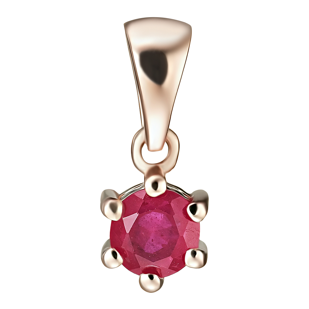 Серебряная подвеска 925 пробы; вставки 1 Рубин F/2 0,71 ct;