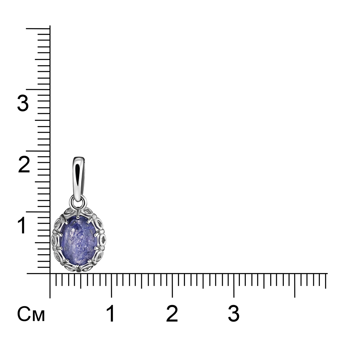 Серебряная подвеска 925 пробы; вставки 1 Танзанит;