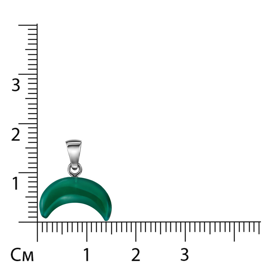 Серебряная подвеска с агатом "Лунница"