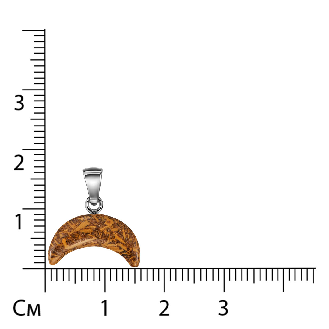 Серебряная подвеска с яшмой "Лунница"