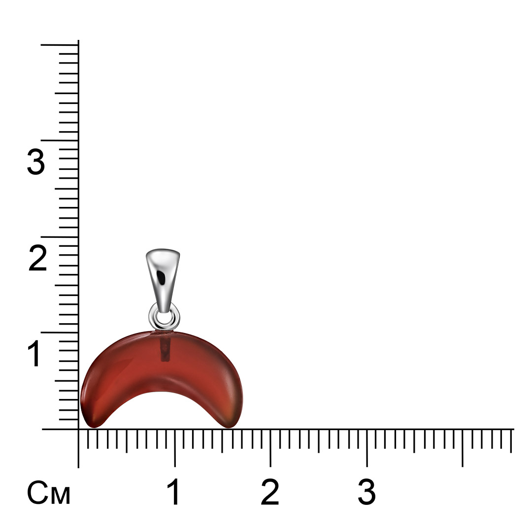 Серебряная подвеска с агатом "Лунница"