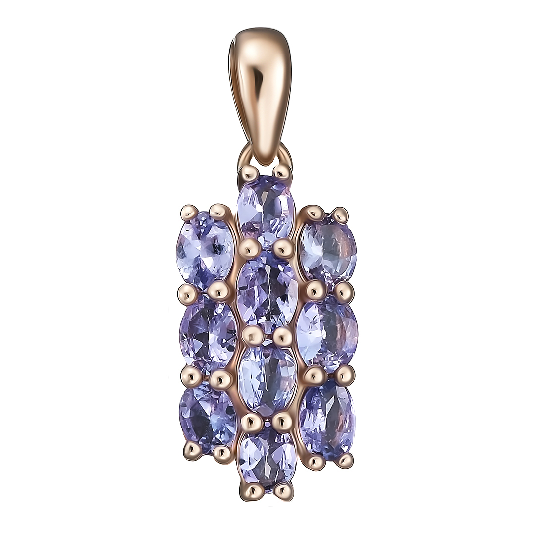 Серебряная подвеска 925 пробы; вставки 10 Танзанит 1,5ct;