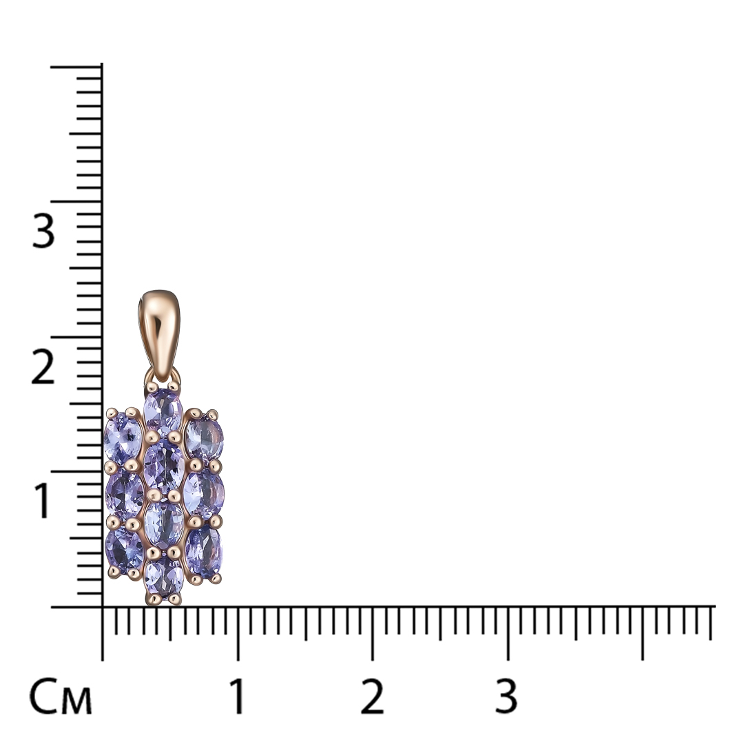Серебряная подвеска 925 пробы; вставки 10 Танзанит 1,5ct;
