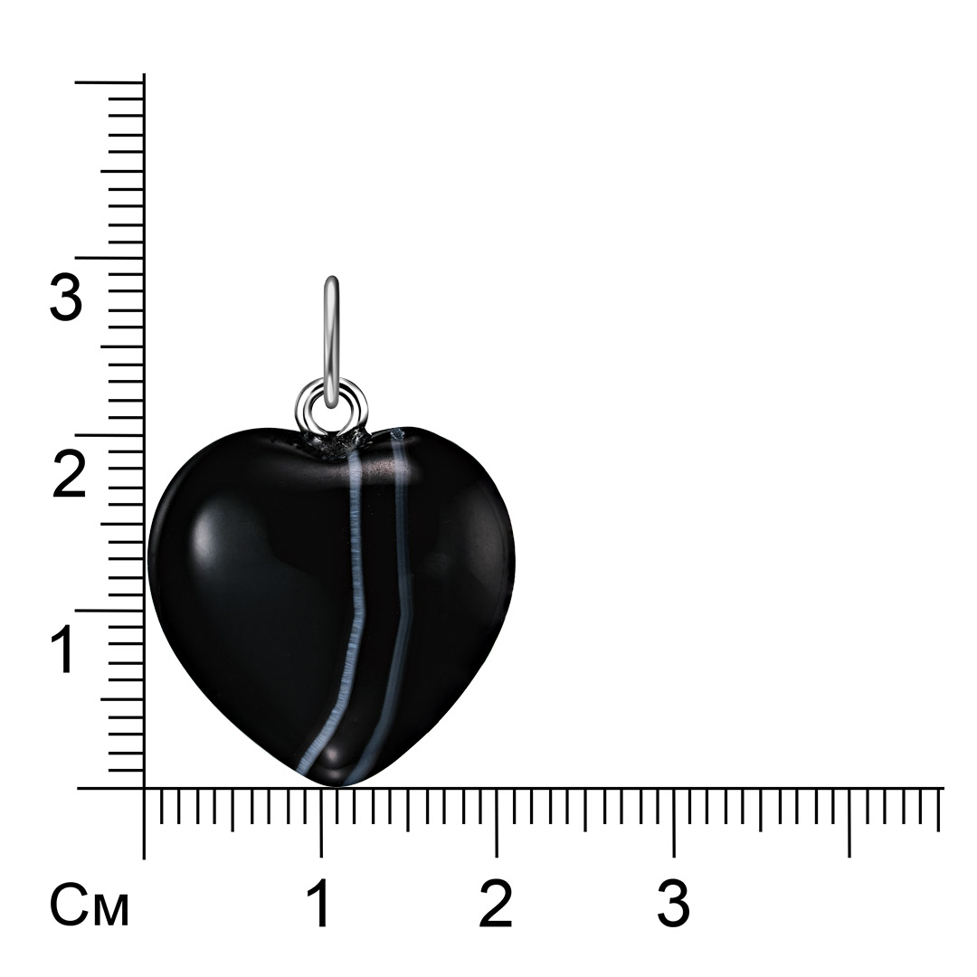 Серебряная подвеска с агатом "Сердце"