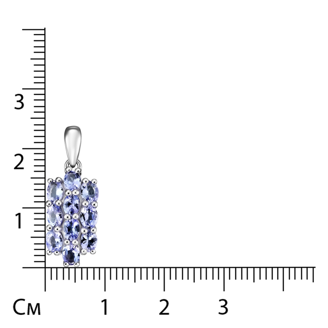 Серебряная подвеска 925 пробы; вставки 10 Танзанит 1,48 ct;