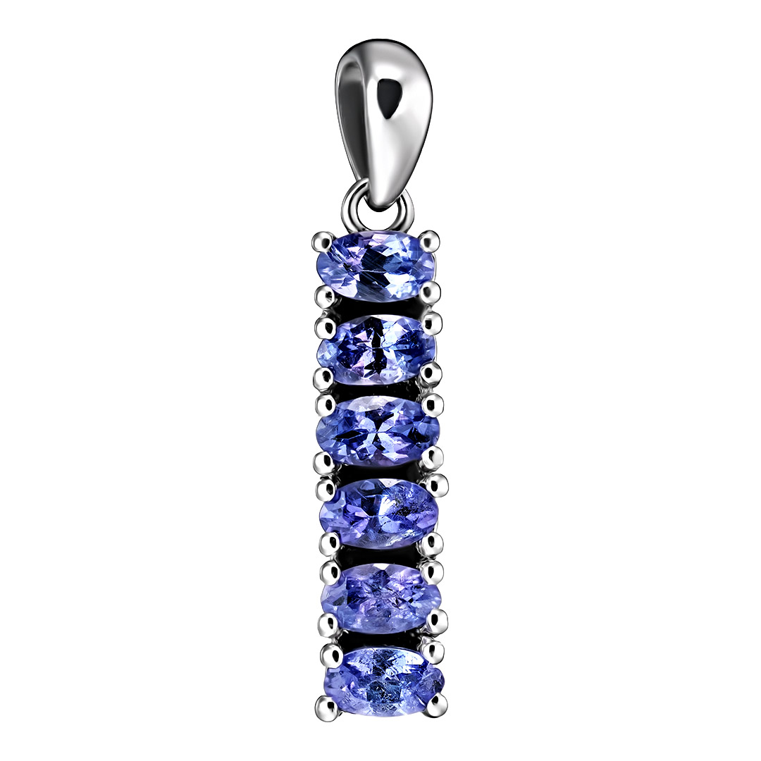 Серебряная подвеска 925 пробы; вставки 6 Танзанит 1,49 ct;
