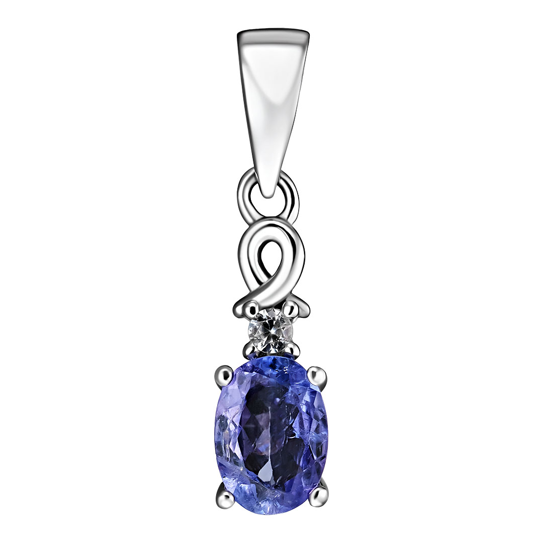 Серебряная подвеска 925 пробы; вставки 1 Танзанит 1,94ct; 1 Топаз бел. 0,14ct;