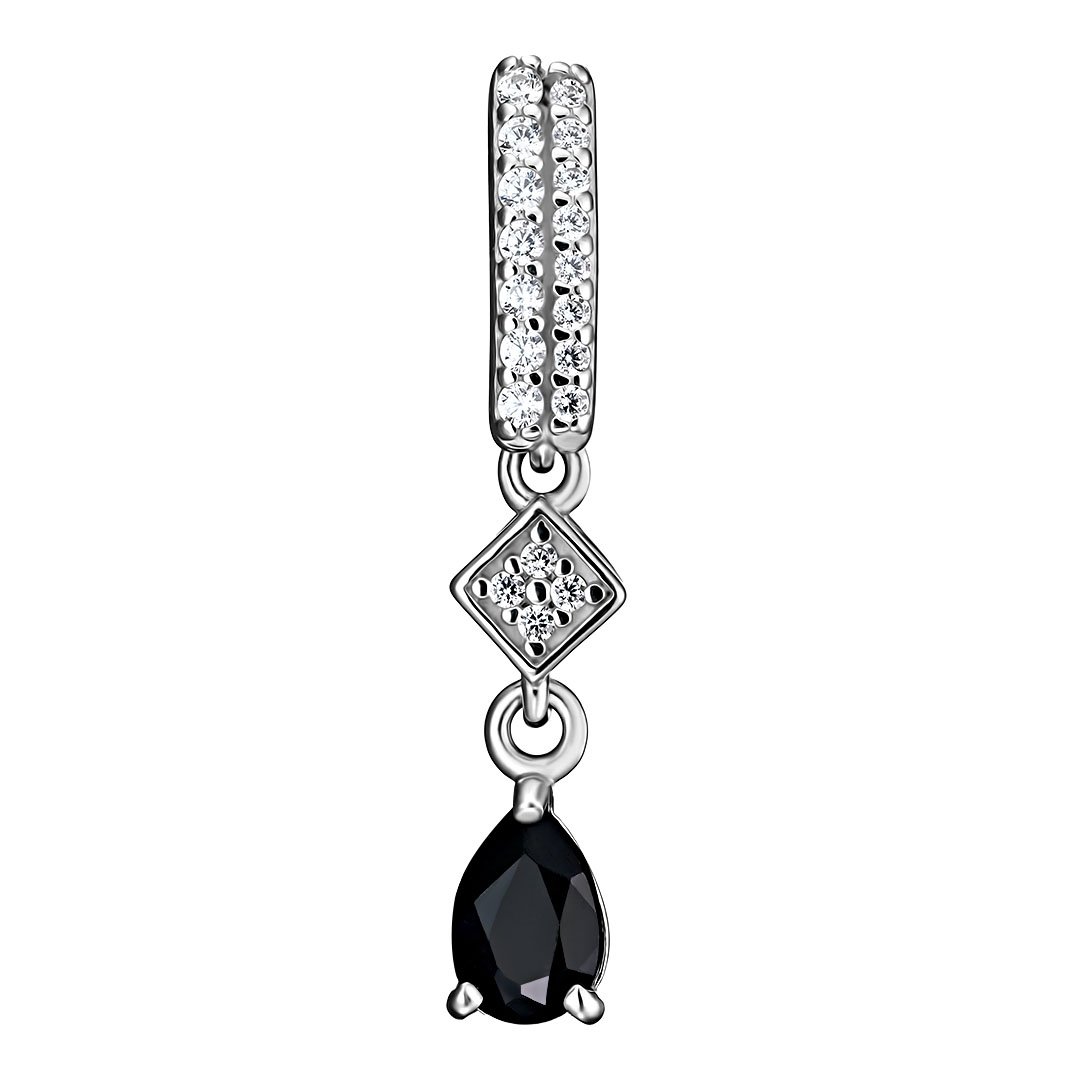 Серебряная подвеска 925 пробы; вставки 19 Фианит бесцв.; 1 Сапфир 0,72 U/2