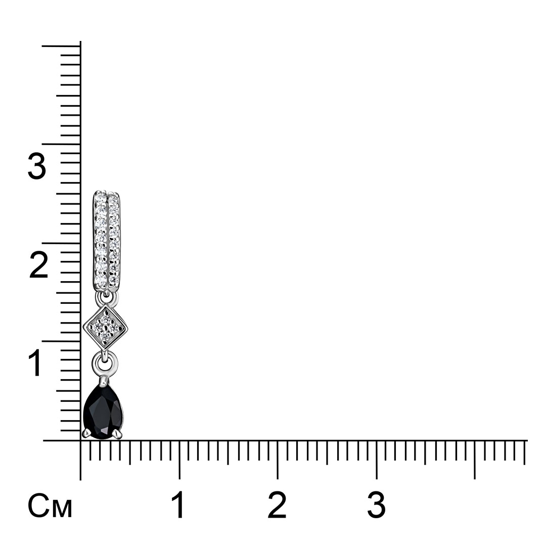 Серебряная подвеска 925 пробы; вставки 19 Фианит бесцв.; 1 Сапфир 0,72 U/2