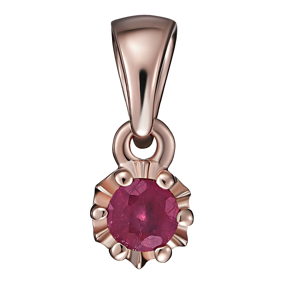 Серебряная подвеска 925 пробы; вставки 1 Рубин F/2 0,328 ct;