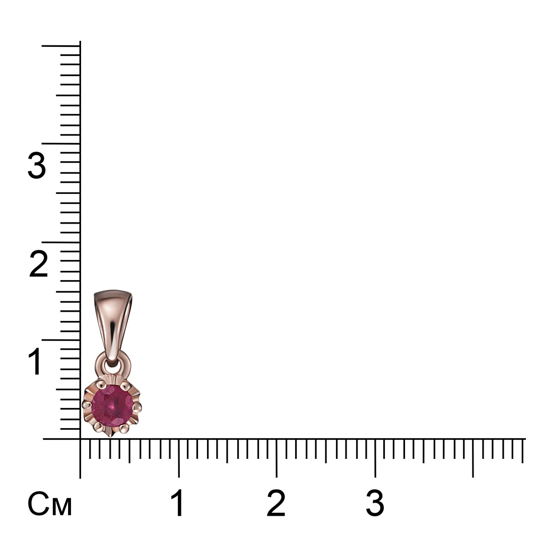 Серебряная подвеска 925 пробы; вставки 1 Рубин F/2 0,328 ct;