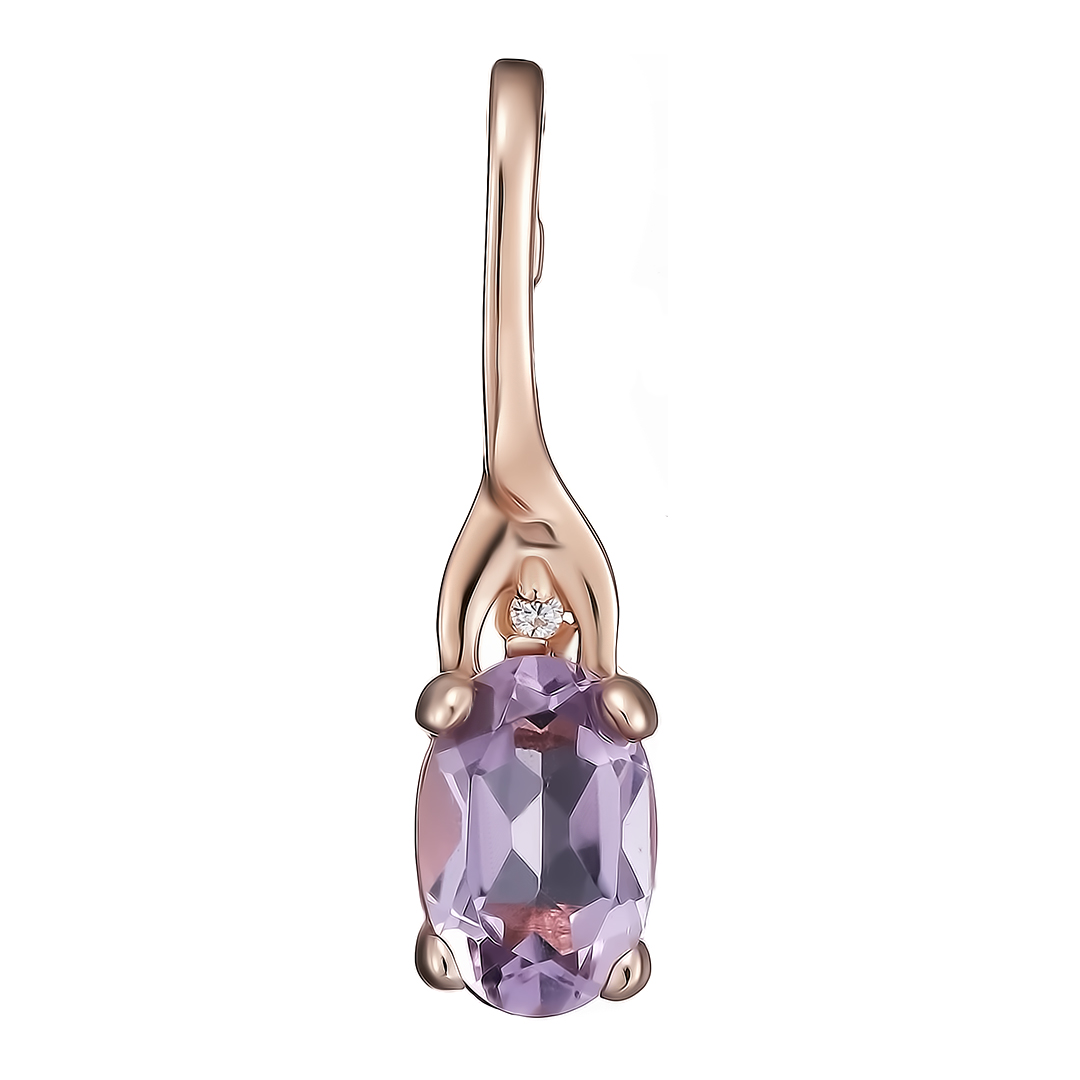 Серебряная подвеска 925 пробы; вставки 1 Аметист; 1 Фианит бесцв.;