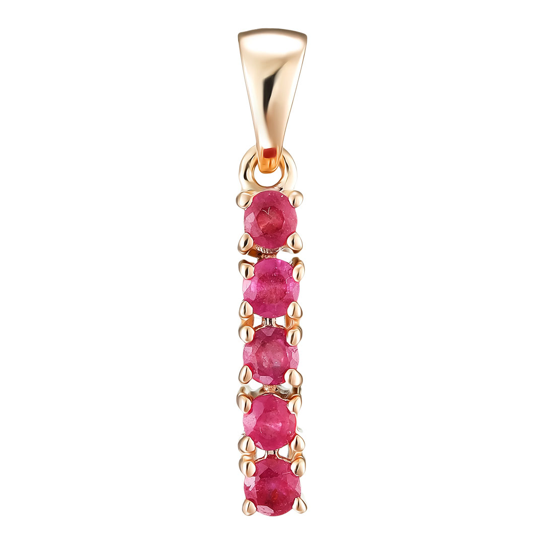 Серебряная подвеска 925 пробы; вставки 5 Рубин F/2 0,8 ct;