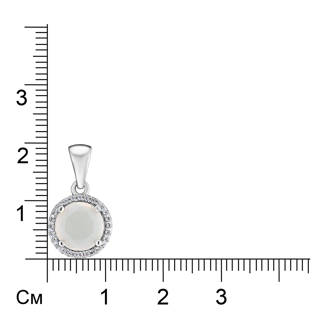 Серебряная подвеска-трансформер с опалом, лунным камнем и цирконами